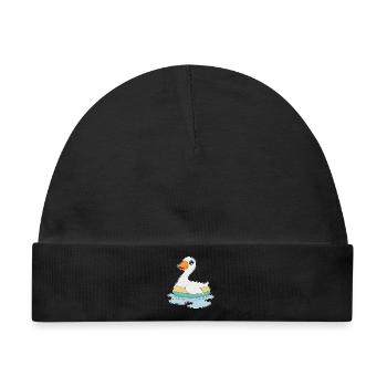 Ente Schwimmen Schwimmring - Baby Premium Organic Mütze - Schwarz - Vorne
