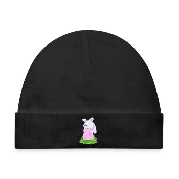 Hase Braut Schleier Hochzeit - Baby Premium Organic Mütze - Schwarz - Vorne