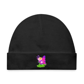 Schmetterling Taschenlampe - Baby Premium Organic Mütze - Schwarz - Vorne