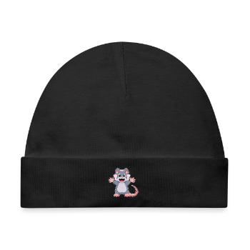 Maus Braut Schleier Hochzeit - Baby Premium Organic Mütze - Schwarz - Vorne