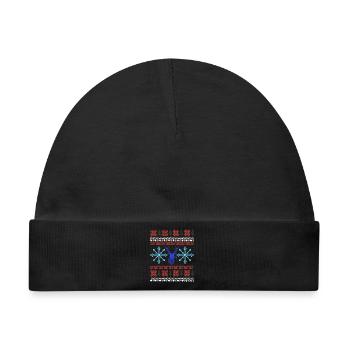 Pixel Weihnachtsmuster - Baby Premium Organic Mütze - Schwarz - Vorne