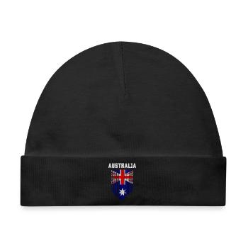 Australische Flagge, Australischer Stolz - Baby Premium Organic Mütze - Schwarz - Vorne