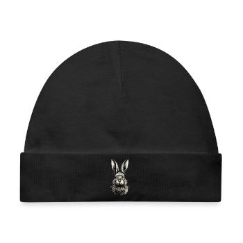 Hase Kaninchen Liebhaber Feldhase Bunny Süße Hasen - Baby Premium Organic Mütze - Schwarz - Vorne