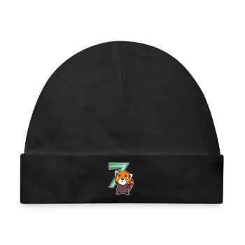 7. Geburtstag Motiv Westlicher Kleiner Panda - Baby Premium Organic Mütze - Schwarz - Vorne