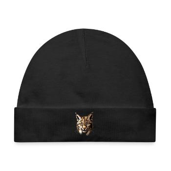 Luchs Lynx Wildkatze Raubkatzen Katzen Süße Luchse - Baby Premium Organic Mütze - Schwarz - Vorne