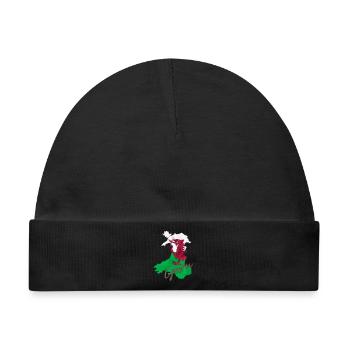 Flagge von Wales, walisischer Stolz - Baby Premium Organic Mütze - Schwarz - Vorne