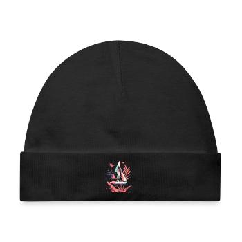 Segelboot Cartoon Stil - Baby Premium Organic Mütze - Schwarz - Vorne