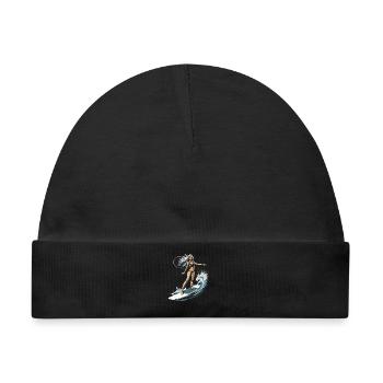 Weibliche Surferin Grafik - Baby Premium Organic Mütze - Schwarz - Vorne