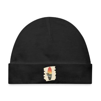 Surfbrett - Baby Premium Organic Mütze - Schwarz - Vorne
