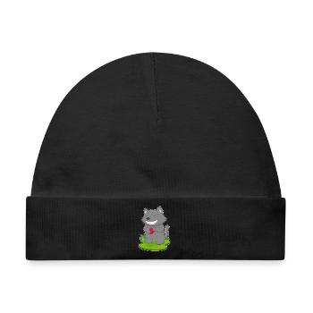 Katze Poker Pokerkarten - Baby Premium Organic Mütze - Schwarz - Vorne