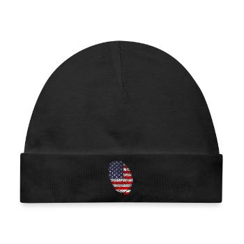 Fingerabdrücke der US-Flagge - Baby Premium Organic Mütze - Schwarz - Vorne