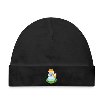 Fuchs Braut Schleier Hochzeit - Baby Premium Organic Mütze - Schwarz - Vorne