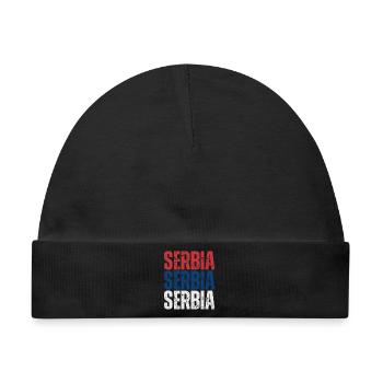 Serbischer Stolz, Flagge Serbiens - Baby Premium Organic Mütze - Schwarz - Vorne