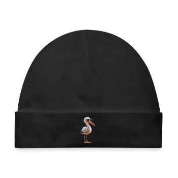 Storch Liebhaber Weißstorch Riesenstorch Störche - Baby Premium Organic Mütze - Schwarz - Vorne