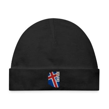 Vertikale isländische Flagge, ich liebe Island - Baby Premium Organic Mütze - Schwarz - Vorne