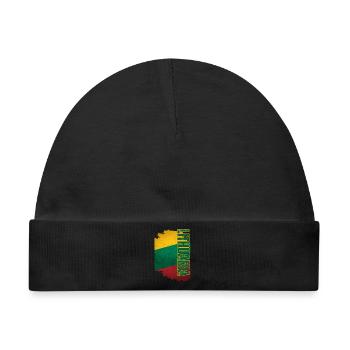 Vertikale litauische Flagge, litauischer Stolz - Baby Premium Organic Mütze - Schwarz - Vorne