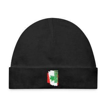 Vertikale Libanon-Flagge, Ich liebe den Libanon - Baby Premium Organic Mütze - Schwarz - Vorne