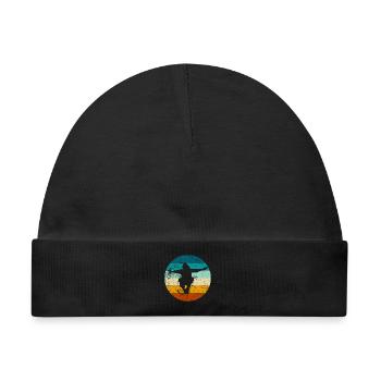 Parkour Sprung - Dynamisches Urban Design - Baby Premium Organic Mütze - Schwarz - Vorne