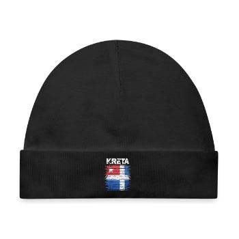 Kreta Flagge Kunstdruck - Baby Premium Organic Mütze - Schwarz - Vorne