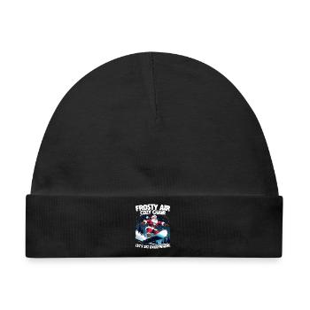 Ski Skifahrer Wintersport - Baby Premium Organic Mütze - Schwarz - Vorne