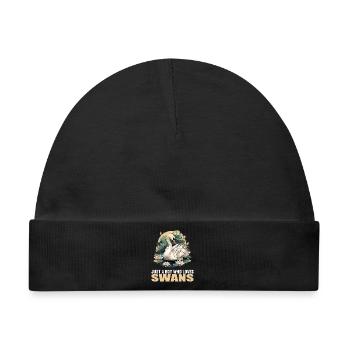 Schwäne Schwan - Baby Premium Organic Mütze - Schwarz - Vorne