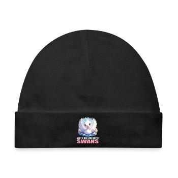 Schwäne Schwan - Baby Premium Organic Mütze - Schwarz - Vorne