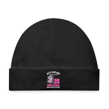 25 Jahre Dienstjubiläum – Bitte Kein Neid Einhorn - Baby Premium Organic Mütze - Schwarz - Vorne