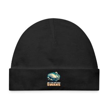Schwäne Schwan - Baby Premium Organic Mütze - Schwarz - Vorne