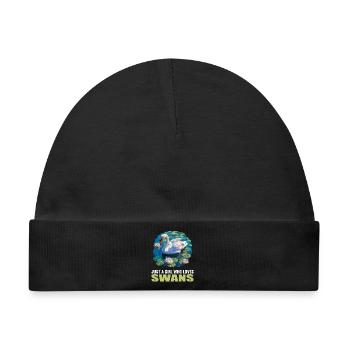 Schwäne Schwan - Baby Premium Organic Mütze - Schwarz - Vorne