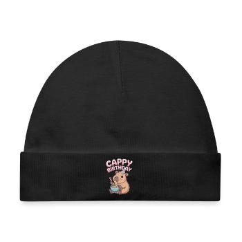  CAPPY BIRTHDAY Capy Geburtstag Capybara Ramen - Baby Premium Organic Mütze - Schwarz - Vorne