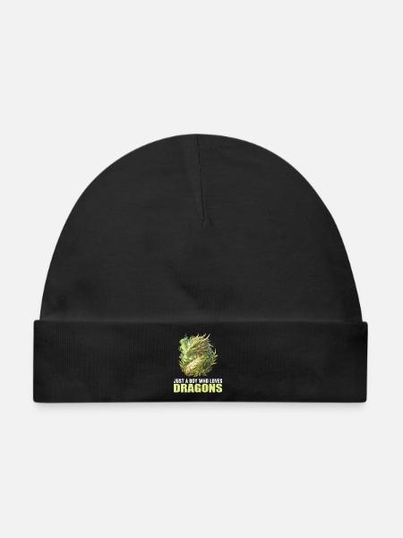 Drachen Drache - Baby Premium Organic Mütze - Schwarz