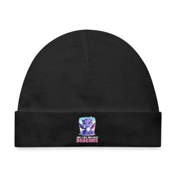 Drachen Drache - Baby Premium Organic Mütze - Schwarz - Vorne