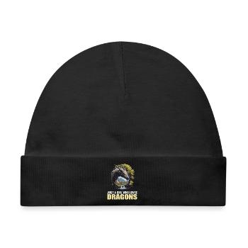 Drachen Drache - Baby Premium Organic Mütze - Schwarz - Vorne