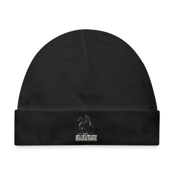 Drachen Drache - Baby Premium Organic Mütze - Schwarz - Vorne