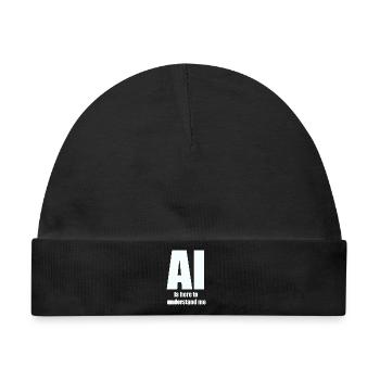 AI Is Here to Understand Me – White Design - Baby Premium Organic Mütze - Schwarz - Vorne