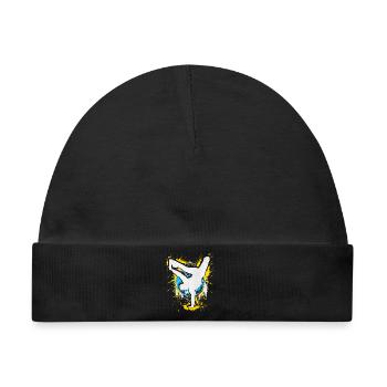 Breakdance Handstand Bboy - B-Boying Breakdancer - Baby Premium Organic Mütze - Schwarz - Vorne