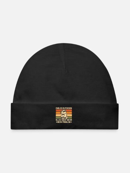 Endlich in Pension - Vintage Capybara - Pensionär - Baby Premium Organic Mütze - Schwarz