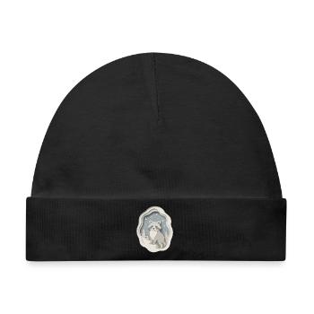 Winterlicher Waschbär im Schnee - Baby Premium Organic Mütze - Schwarz - Vorne