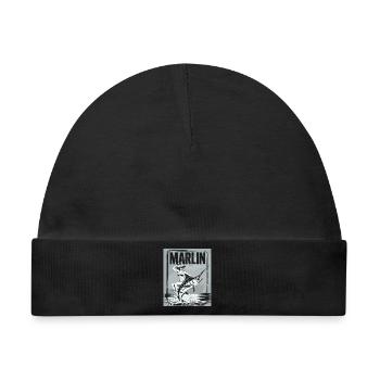 Marlin Anglerin Retro - Baby Premium Organic Mütze - Schwarz - Vorne