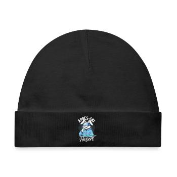 Apres Ski Haserl - Baby Premium Organic Mütze - Schwarz - Vorne