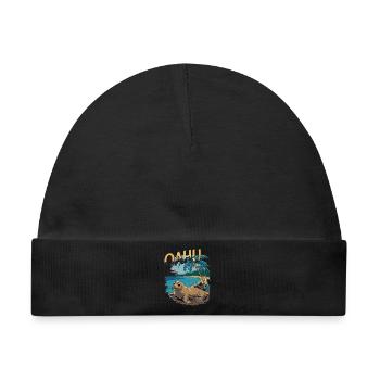 Oahu Tropical Seal Beach Paradise Szene - Baby Premium Organic Mütze - Schwarz - Vorne