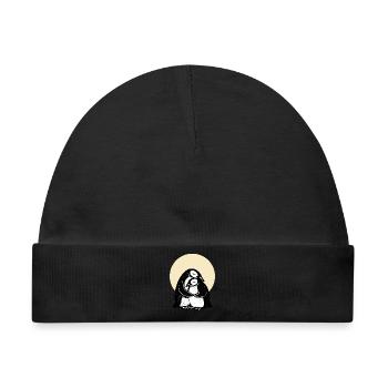 Umarmte Pinguine Duo - Baby Premium Organic Mütze - Schwarz - Vorne