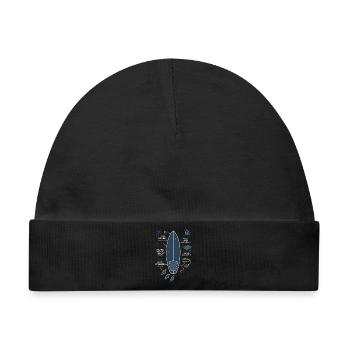 Surfboard Blueprint - Baby Premium Organic Mütze - Schwarz - Vorne