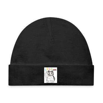 Winkekatze good luck  - Baby Premium Organic Mütze - Schwarz - Vorne