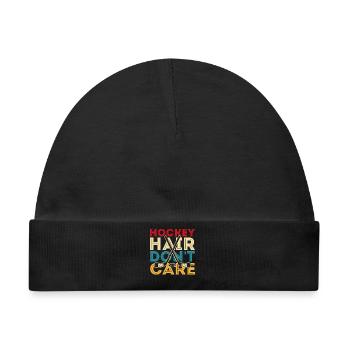 Hockey Eishockey Eishockeyspieler Geschenk - Baby Premium Organic Mütze - Schwarz - Vorne