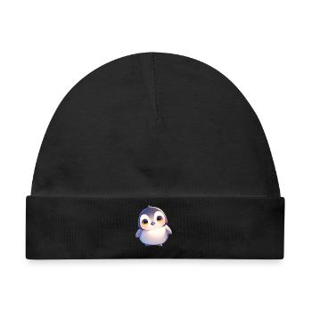 Pinguine Pinguin - Baby Premium Organic Mütze - Schwarz - Vorne