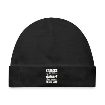 Karaoke Ist Die Antwort Lustiges Karaoke Singen - Baby Premium Organic Mütze - Schwarz - Vorne