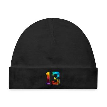 NR. 13 NUMMER 13 COLLEGE 13. GEBURTSTAG - Baby Premium Organic Mütze - Schwarz - Vorne