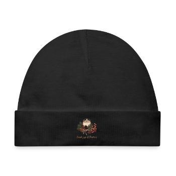 Rustikales Weihnachtsmotiv - Baby Premium Organic Mütze - Schwarz - Vorne