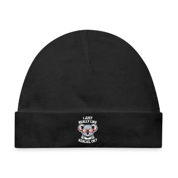 Koala Spruch Koalas Lustiges Koala Geschenk - Baby Premium Organic Mütze - Schwarz - Vorne